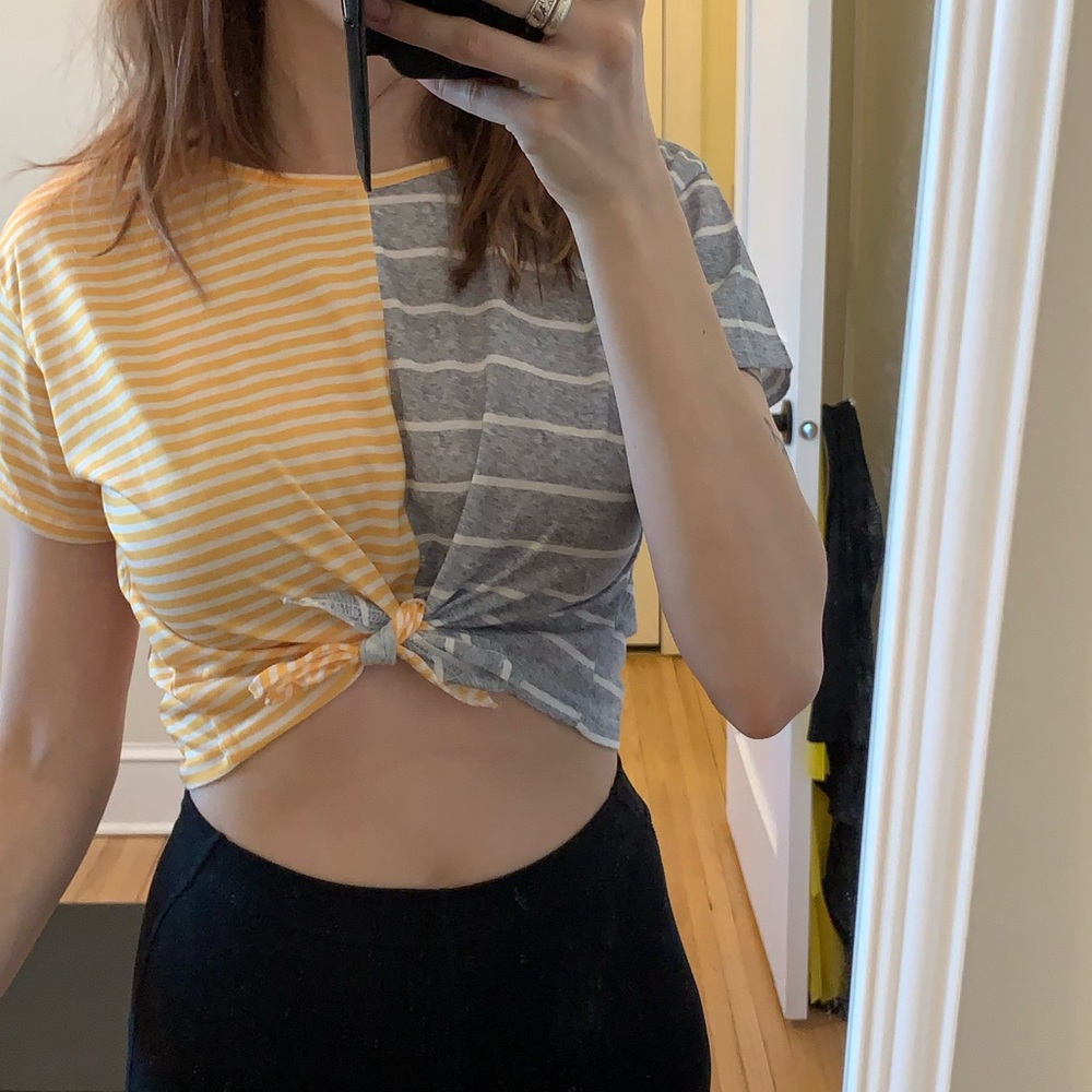 Two tone crop top